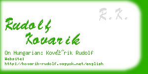 rudolf kovarik business card